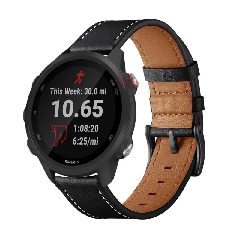 Genuine Leather Strap for Garmin Vivoactive 3 4 4S Venu 2 2S Vivomove HR Forerunner 645 245 M Smart Watch Bands Straps bracelet