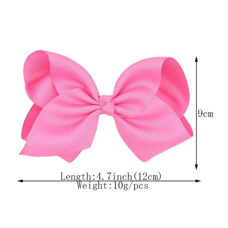 1Pcs Big Size 4.7inch Solid Grosgrain Ribbon Hair Clip Handmade Bow Knot Boutique Hair Accessories for Girls Fashion Headwear images - 6