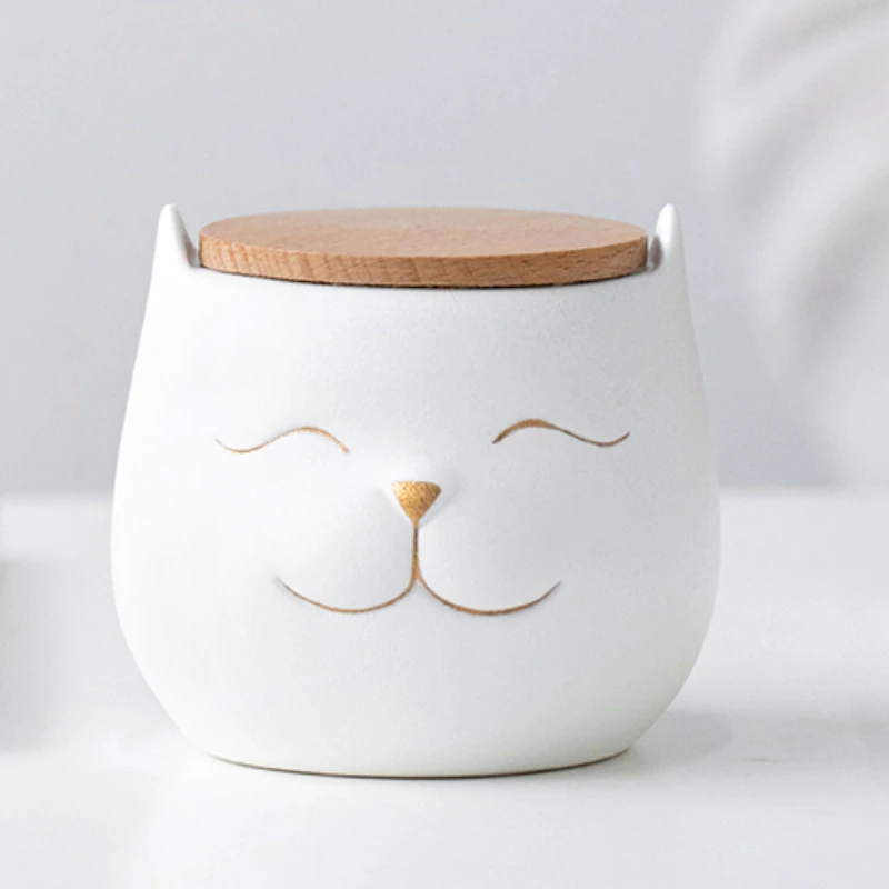 

Pet Urn Personalized Ceramic Cat Face Urns, Cremation Memorial Deluxe, Portable Coffin, Pet Home, Small Size, 200ml