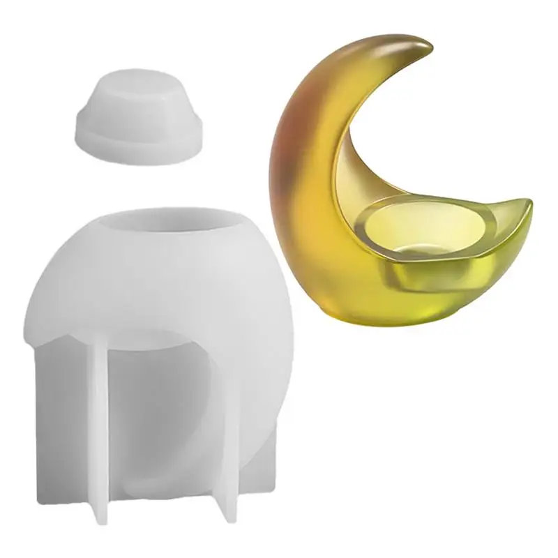 Держатель для свечей в форме Луны силиконовая форма украшений виде полумесяца