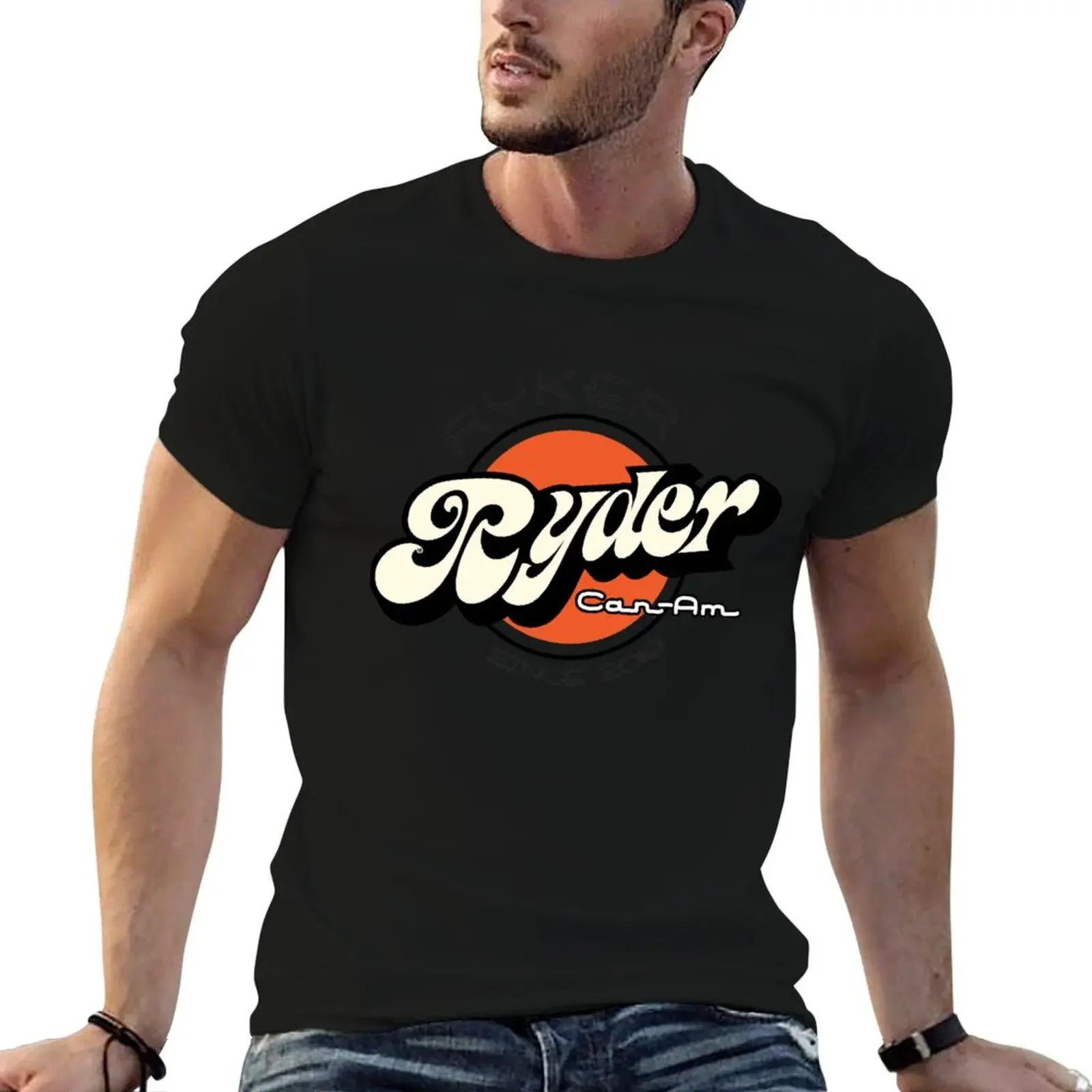 Фото Can-Am Ryker Ryder футболка с логотипом в стиле ретро, рубашки с рисунком, футболка с рисунком для мальчиков, белые, черные футболки для мужчин №1