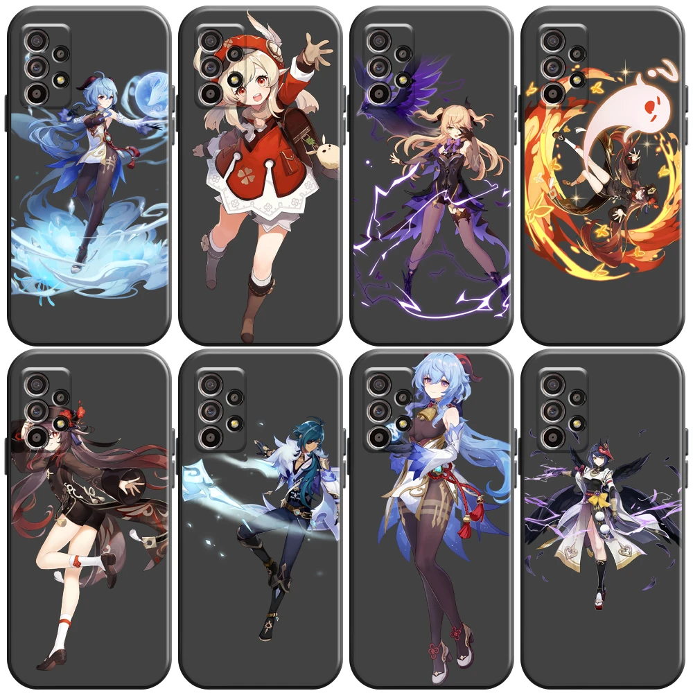 

Genshin Impact Project Game Phone Case For Samsung Galaxy A32 4G 5G A51 4G 5G A71 A72 4G 5G Black Coque Carcasa Liquid Silicon