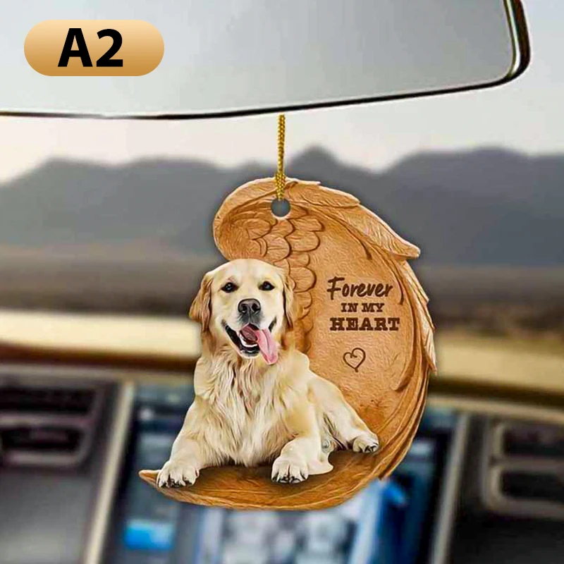 

Cute Funny Sleeping Angel Dog Wing Dog Hanging Ornament Cartoon Pendant Bag Keychain For Rear View Mirror Decoration 1pcs