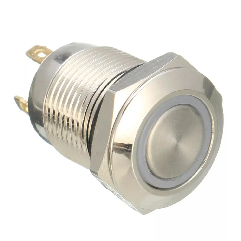 

DC 12V 12mm 4 Pin Momentary Switch Led Light Metal Push Button Waterproof Switch Self-Reset