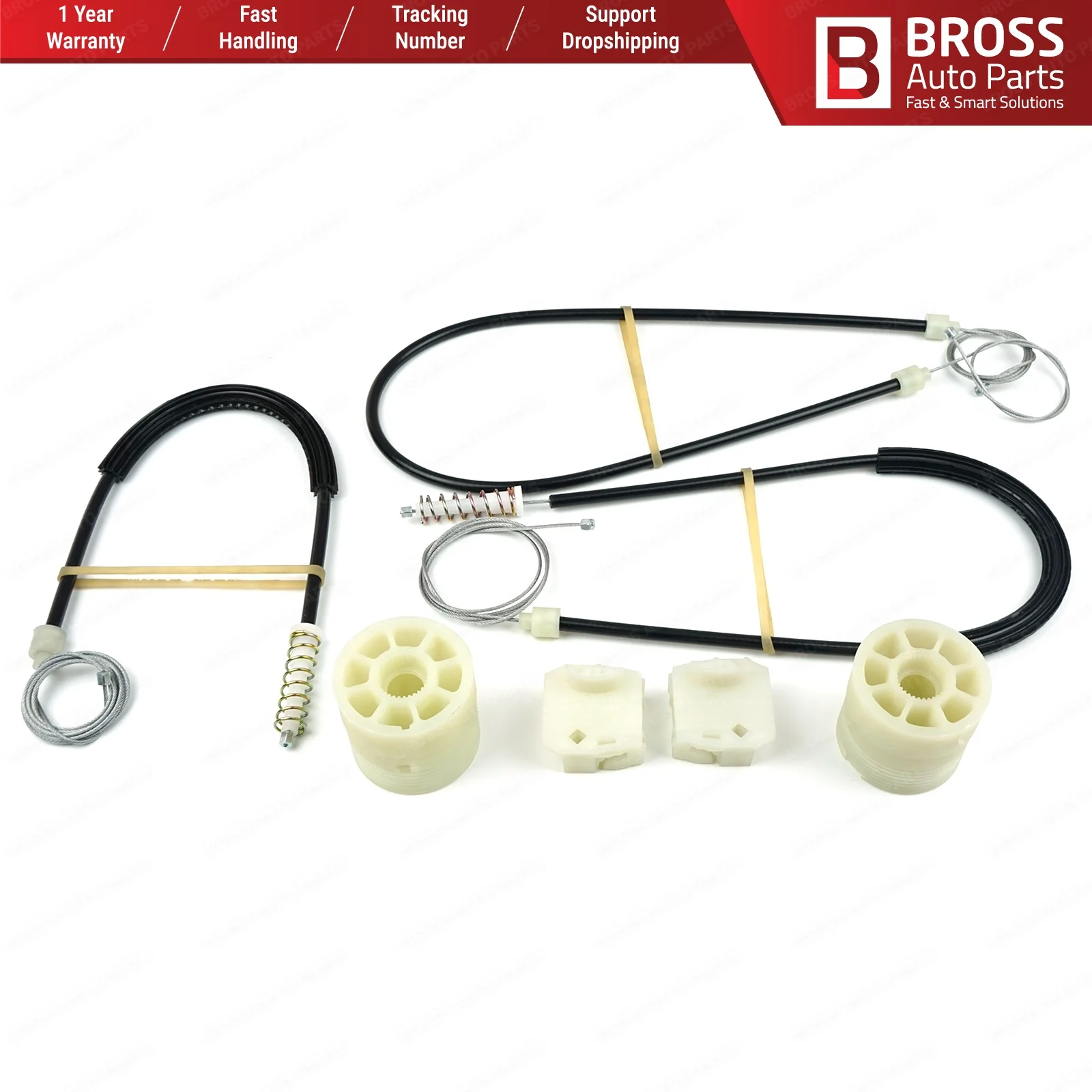 Bross Auto Parts BWR239 Electrical Power Window Regulator Repair Kit Front Right Door for VW Transporter T5 2003-On top Store |