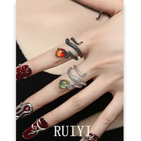 punk dragon snake metal rings open adjustable finger ring geometric irregular for women girs party hip hop ring jewelry