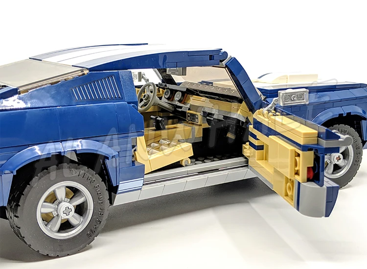 1471 шт. креативный эксперт 1960-х годов автомобиль Мустанг темно-синий белый