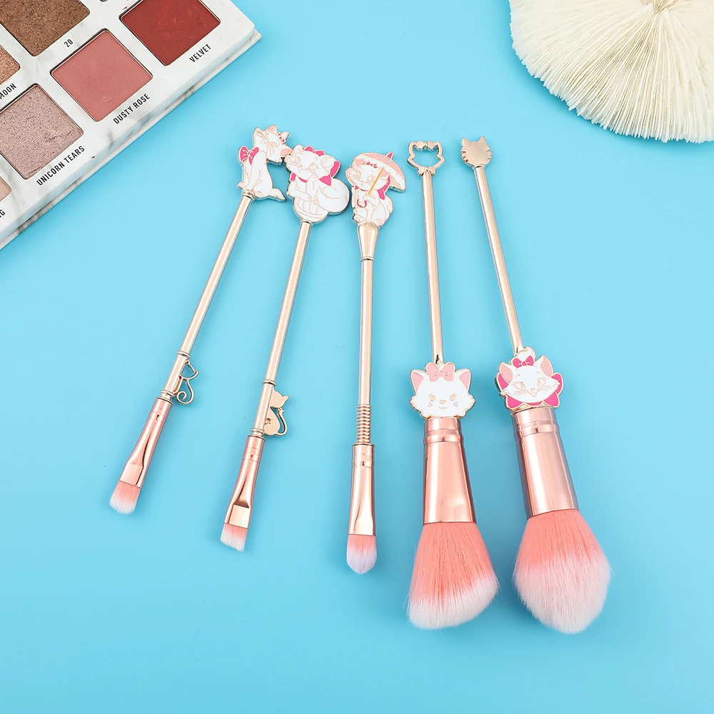Набор кистей для макияжа кошачья пудра металлическая ручка |