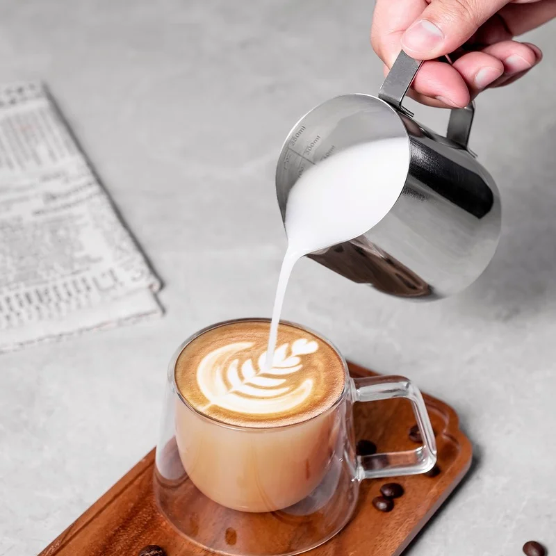 

Stainless Steel Milk Frothing Pitcher Espresso Steaming Coffee Barista Latte Frother Cup Cappuccino Milk Jug Cream Froth Pitcher