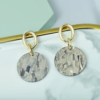 korean temperament high end atmosphere ladies earrings show thin face small acetate plate acrylic 925 silver needle earrings