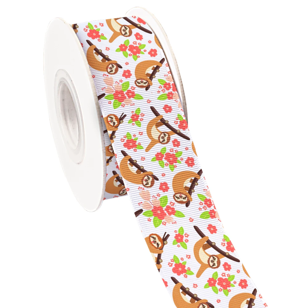 

Ribbon Cartoons Printed Ribbon DIY Crafting Sewing Supplies 50 Yards Sloth Animals Pattern Printed Grosgrain/Satin