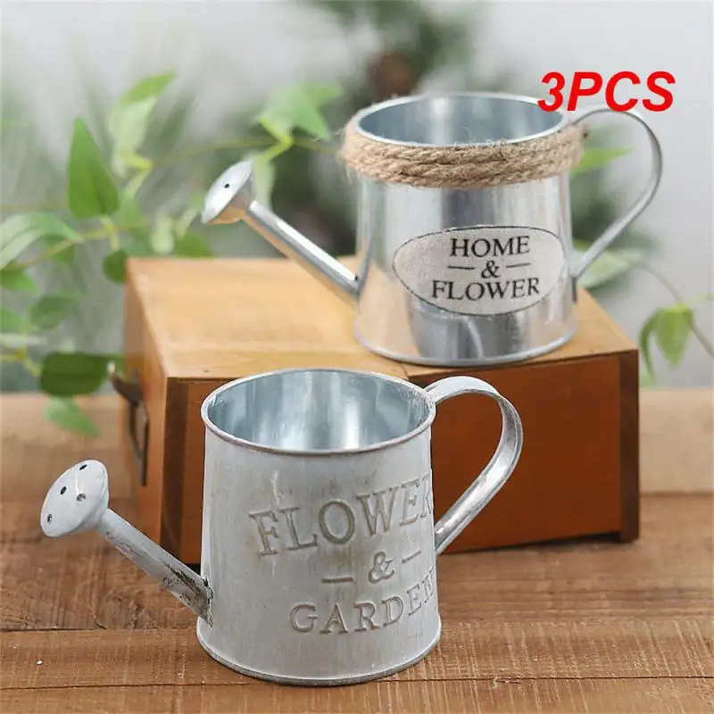 

3PCS Small Size Cute Vintage Bucket Flower Pot Planter Succulent Plant Flowerpot Home Garden Decor