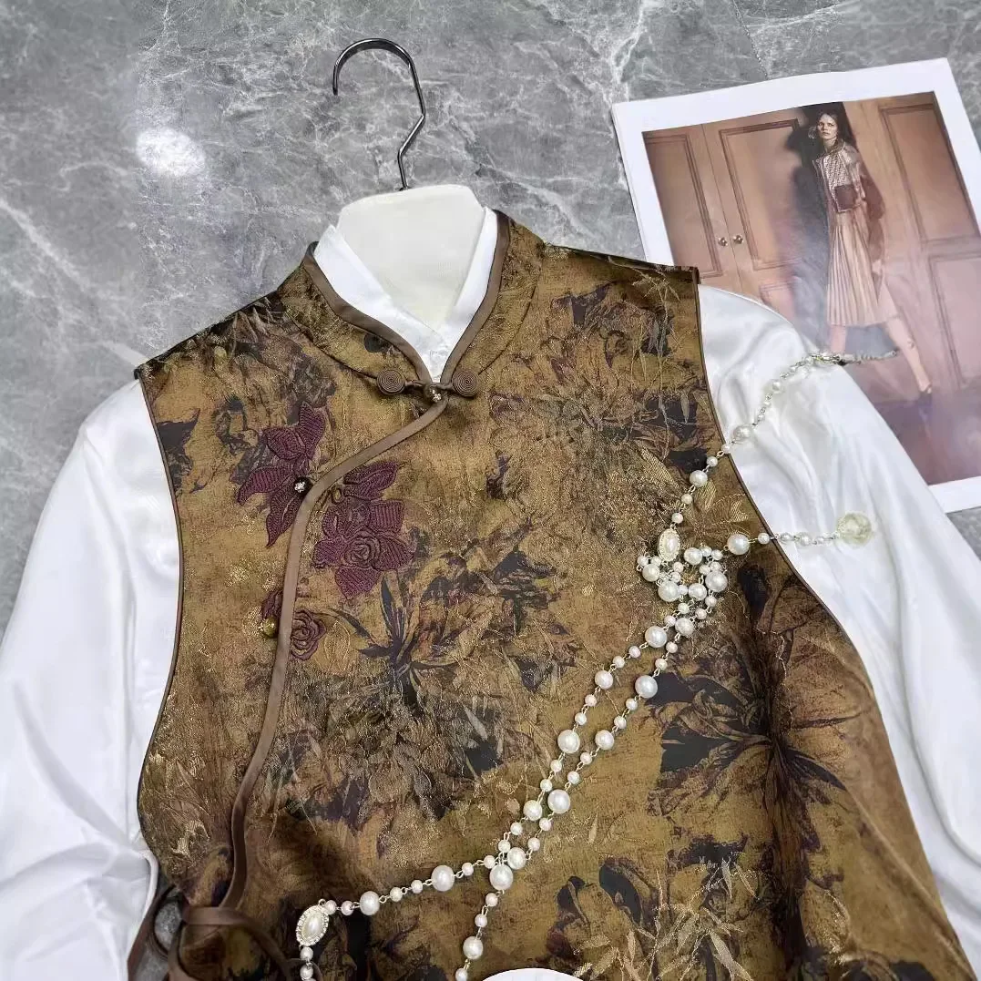 Nanfu оптовая продажа 2024 осенний новый стиль жаккардовый жилет из смеси волокна