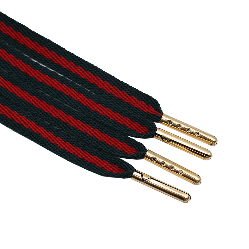 Coolstring 100Pairs/set Ribbon Webbing Lacets Plastic/Metal Tips/Tube 8MM Air Sneaker Flat Laces Single Layer Polyester Cordones
