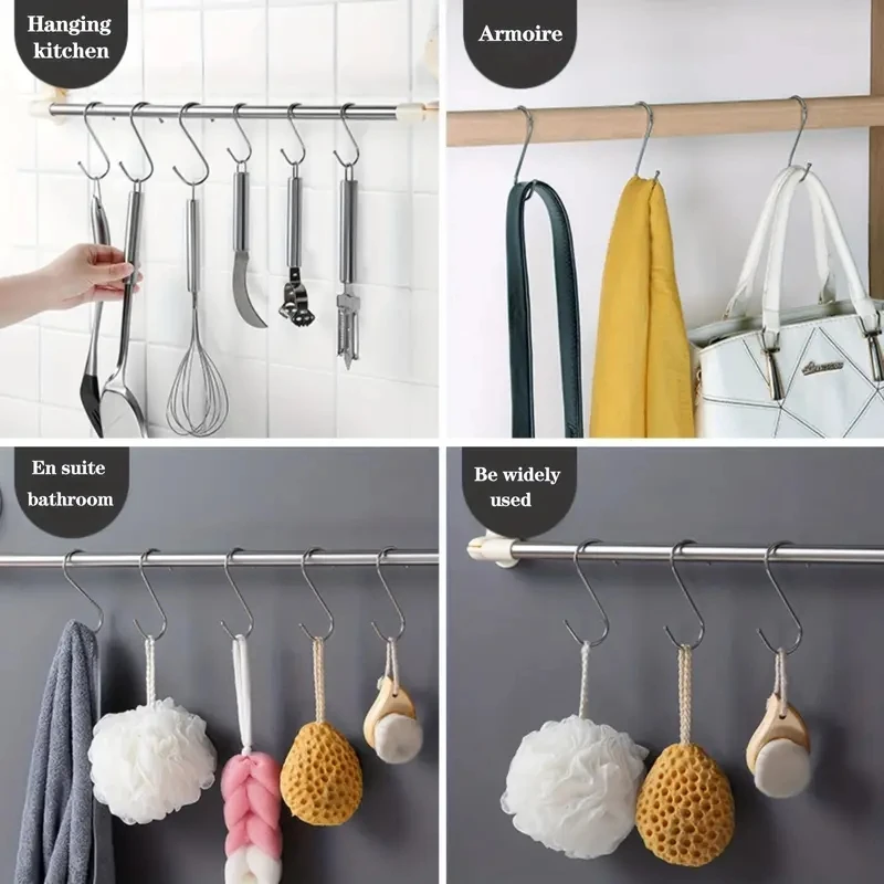Многоцелевые S-образные крючки из нержавеющей стали. Идеально подходят для кухни