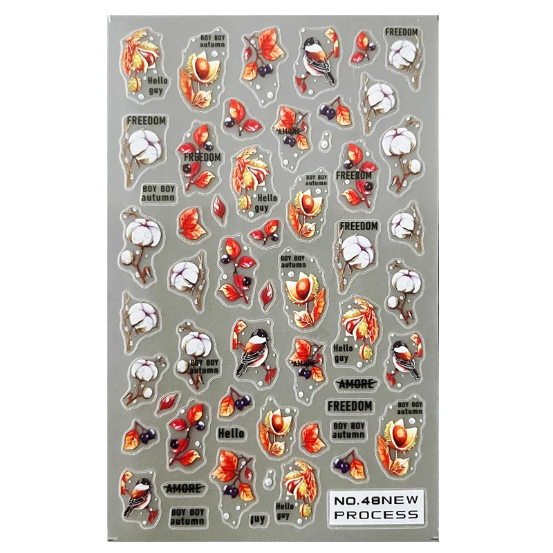 

Зимняя 3D наклейка для ногтей, искусство, матовые слайдеры, хлопковые птицы, наклейка для ногтей, тонкая прочность, наклейка для маникюра, аксессуары