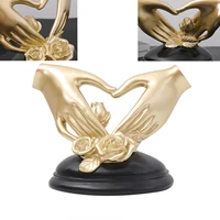 european style heart shaped statues resin crafts abstract love roses home decorations romantic lovers wedding gifts