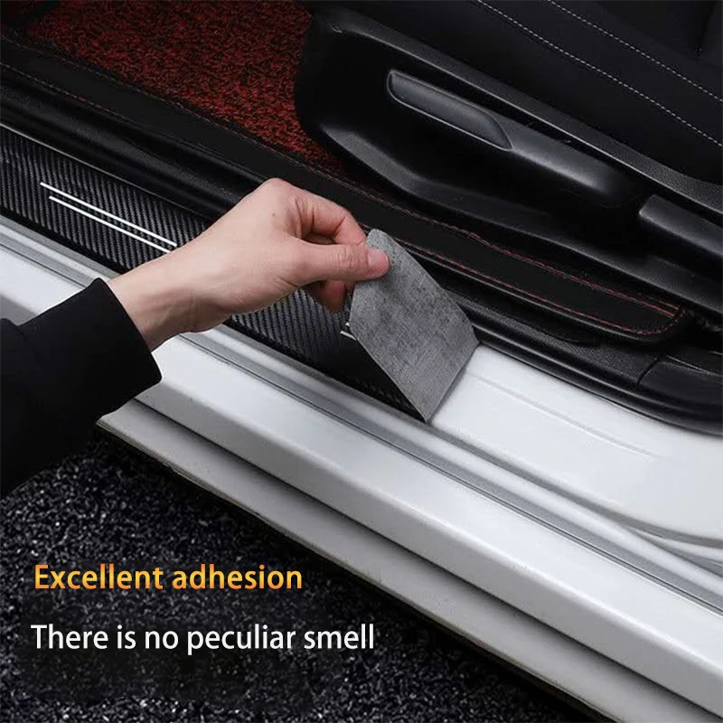 4Pcs Car Door Sill Protector Stickers Threshold Plate for Volvo S60 S90 V40 V60 V90 XC40 XC60 XC70 XC90 2021 2020 2019 2018 2017 images - 6