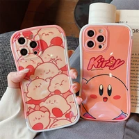 cute cartoon kirby luxury small waist phone cases for iphone 13 12 11 pro max xr xs max x shockproof soft shell lady girl gift