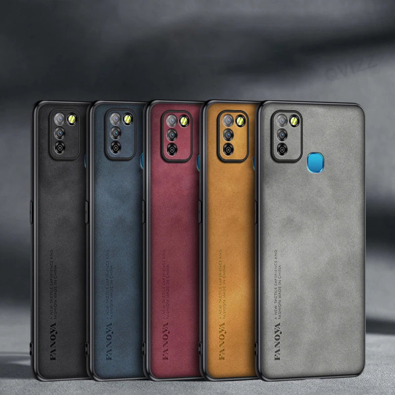 Кожаный чехол для телефона Infinix Smart 5 матовый Ультратонкий силиконовый защитный с