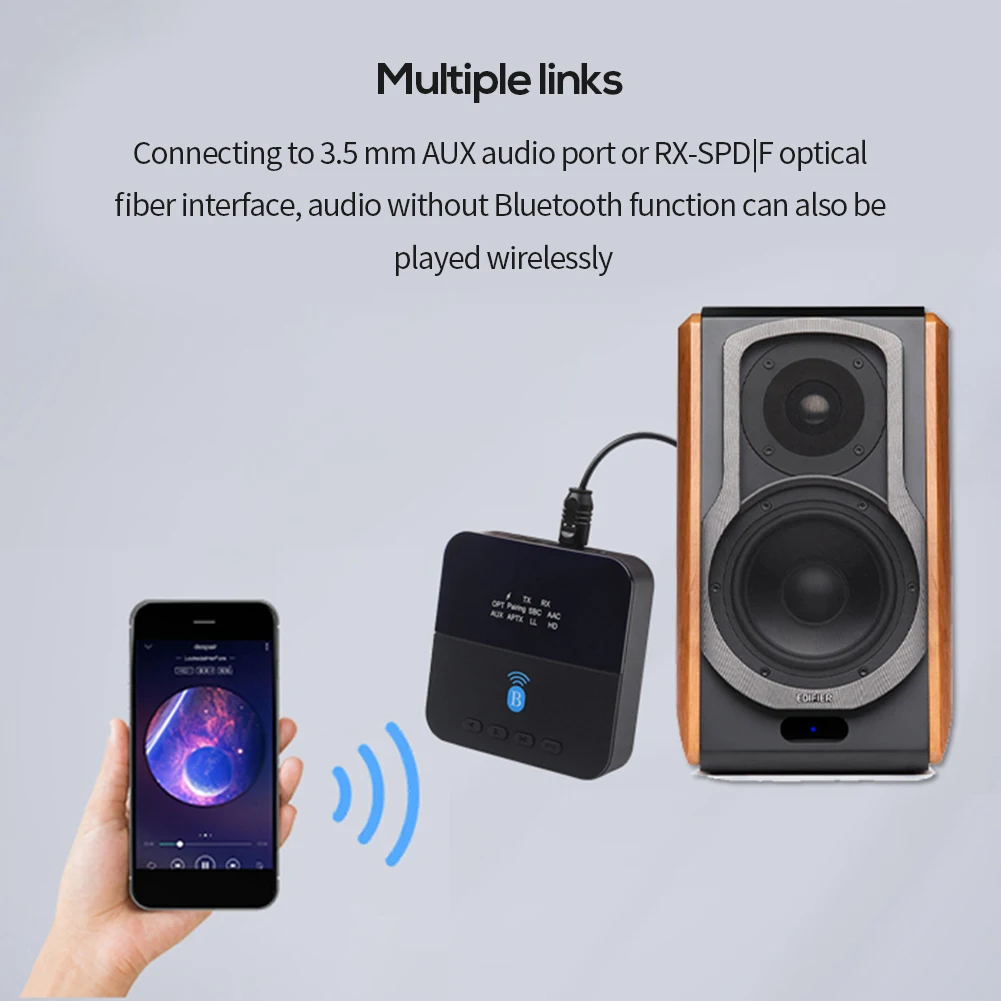 2 в 1 Bluetooth-приемник-передатчик 3 5 мм AUX RCA TV Audio HiFi адаптер динамик разъем для