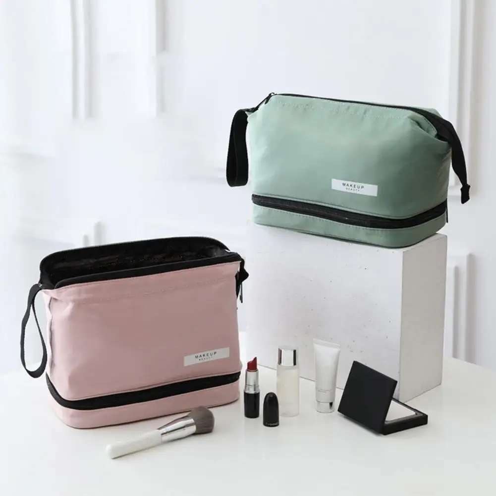 

Toiletries Organizer Large Opening Cosmetic Bag Soft Texture Dust-proof Useful Outdoor Girl Fashion Makeup Bag