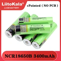 liitokala new ncr18650b 3 7v 3400 mah 18650 lithium rechargeable battery with pointed no pcb batteries