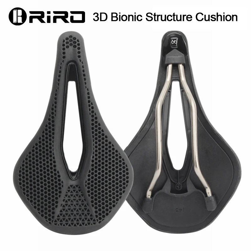 Фото Седло для велосипеда RIRO MTB 3D с бионической структурой в виде сот, удобное, износостойкое, прочное, нескользящее, аксессуары для шоссейных велосипедов. №1