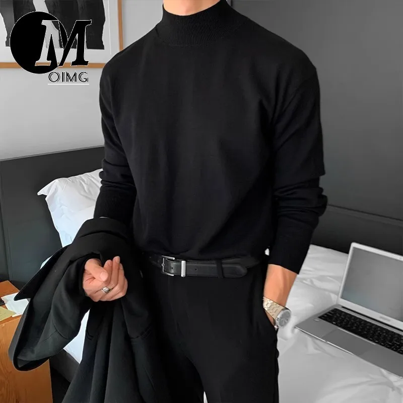 [OIMG] Осенне-зимний корейский модный однотонный универсальный вязаный свитер с