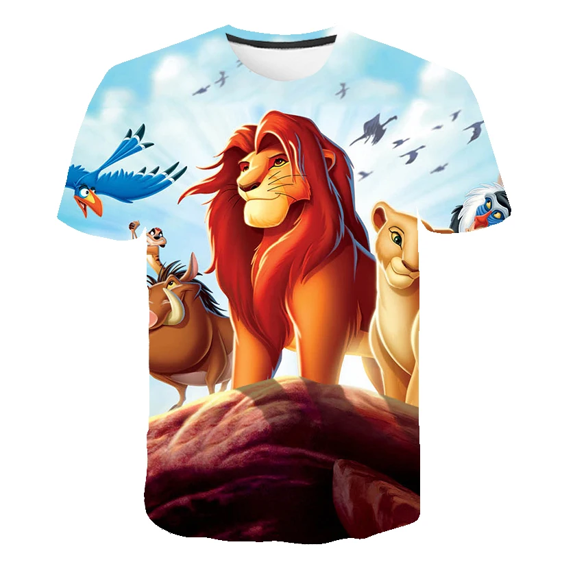 

The Lion King T Shirts Boys And Girls Summer Cartoon Tshirt Kids Funny Casual Tee Shirts Simba 3D Printing Short Sleeve T-Shirts