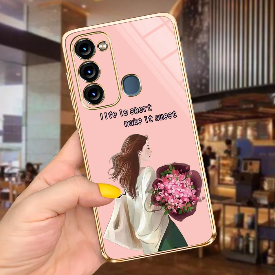 Чехол для Itel Vision 3 чехол S17 элегантный мягкий силиконовый с цветочным рисунком