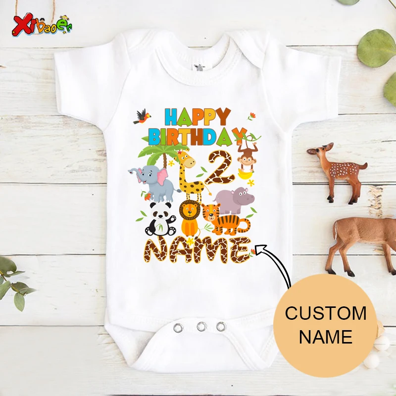 Костюм Onesie на первый день рождения с персонализированным именем и одной рубашкой для младенца, подходящий для вечеринки, подарка на беби-шауер и комбинезон для малышей.