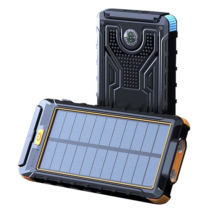 

Solar Power Bank 80000mAh Fast Charger Waterproof Powerbank Outdoor Portable External Battery Charger with LED Flashlight 2 USB