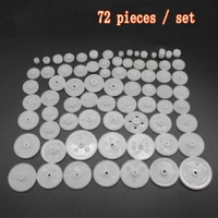 72 styles toothed wheels packages plastic kit pulley belt shaft worm crown motor gear assembly 0 5 modulus gear rack diy toy