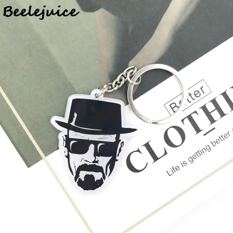 

Breaking Bad Anime Acrylic Pendant Keychains Holder Cool Cartoon Figures Keyrings Cosplay Jewelry Gifts Id Badge Holder