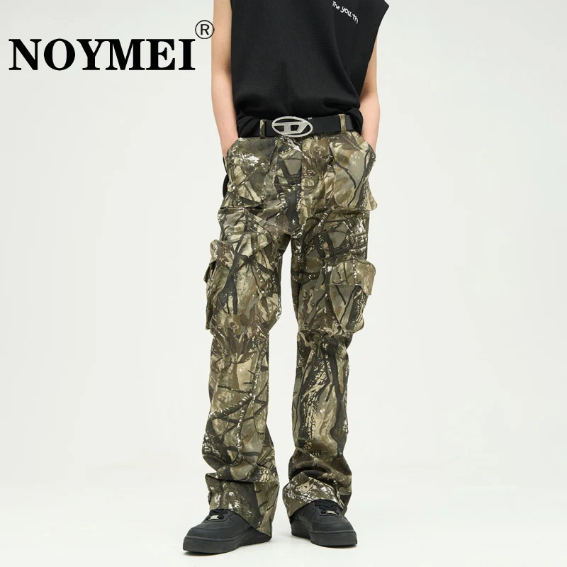 

NOYMEICamouflage American Vintage Style Cargo Pants Pockets Men Fashionable Personality Spring High Street Male Trousers WA1769