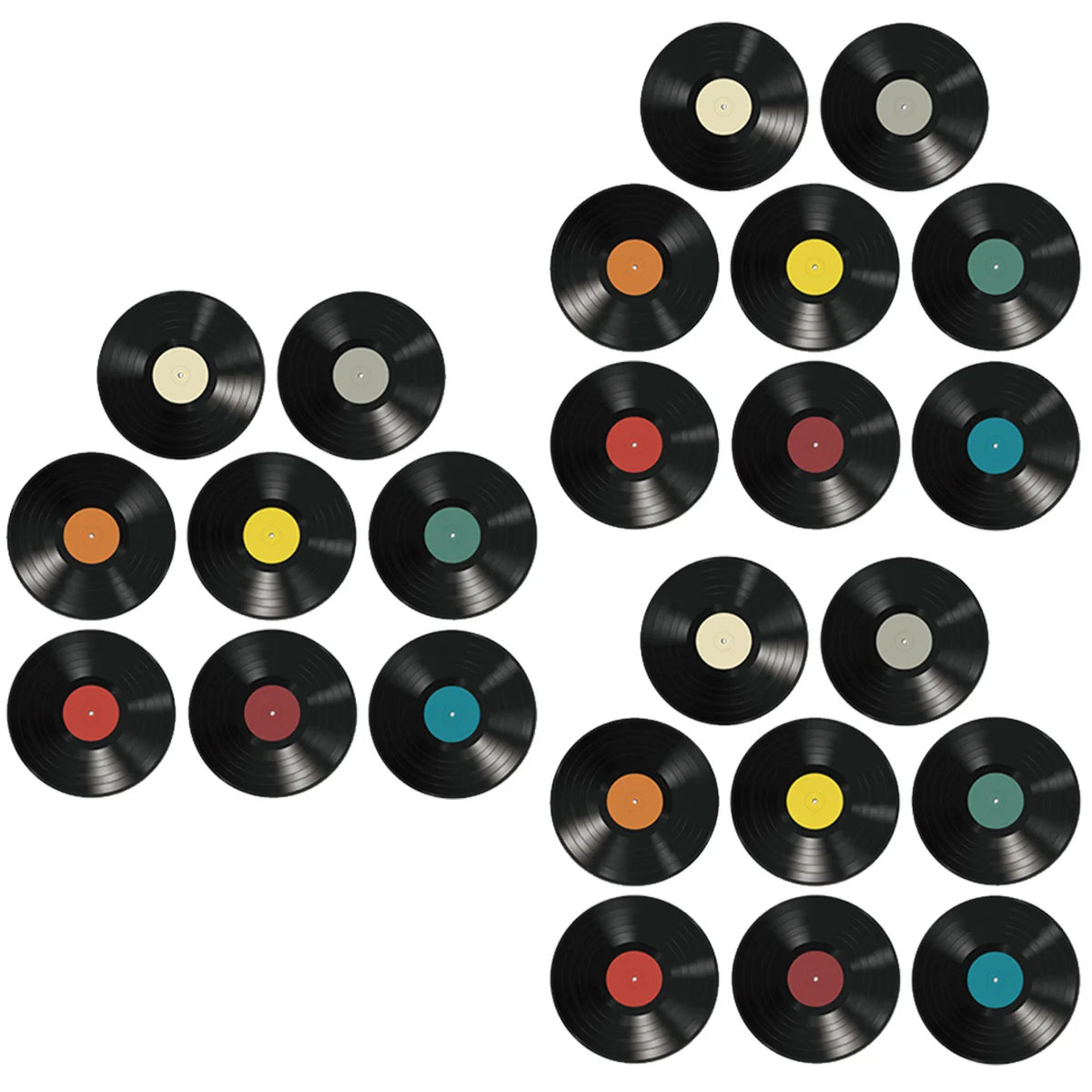 

24 Pcs Vinyl Record Decoration House Ornaments Record Wall Decor Old Fashioned Room Decor Records Pvc 80s Party Favors