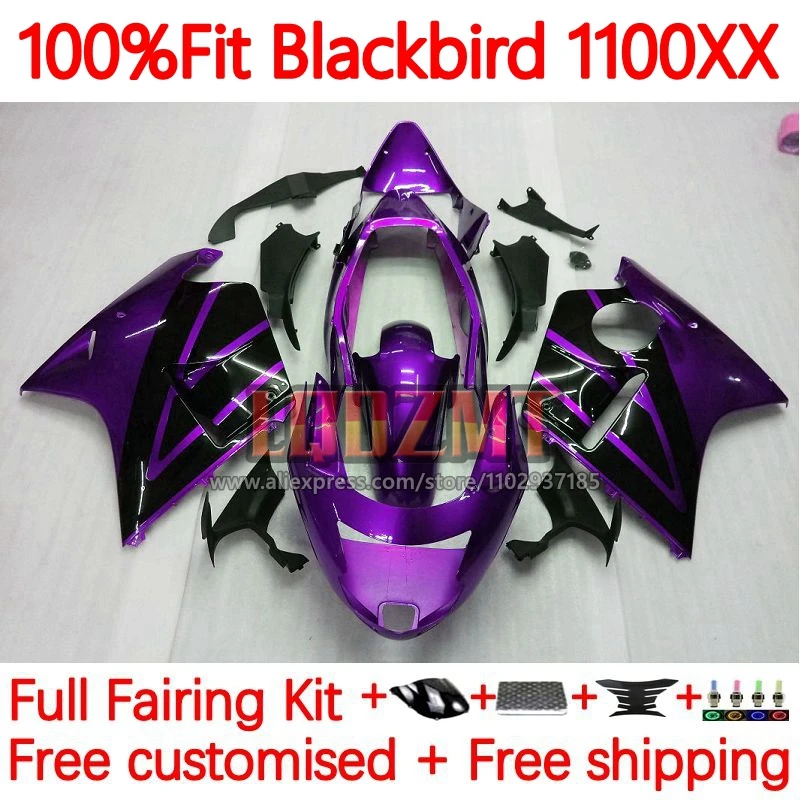 

CBR1100XX For HONDA Blackbird CBR1100 CBR 1100 XX 96 97 98 99 00 01 2002 2003 2004 2005 2006 2007 Purple black Fairing 109No.63