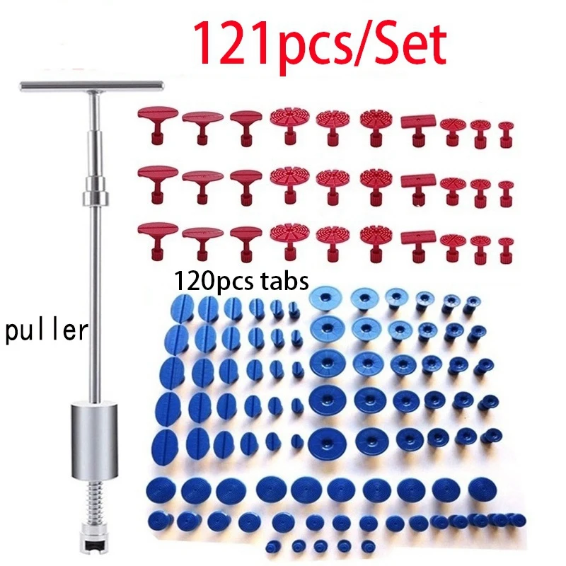 

121PCS Dent Puller Car Dent Puller Dent Remover Tool Kit Dent Puller Kit Scratch Removal for Cars Dent Repair With Tabs