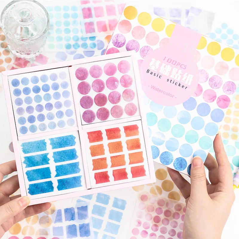 

Circle Stickers Basic Series Color Dot Washi Stickers Round Stickers Dot Writing Round Sticker for Planners Scrapbook Diy Craft