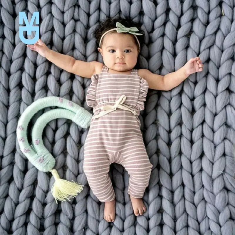 

New Pudcoco born Baby Girl Stripe Romper Overalls Pants Cotton Soft Coming Home Outfit Clothes Suit For 0-3Years Child