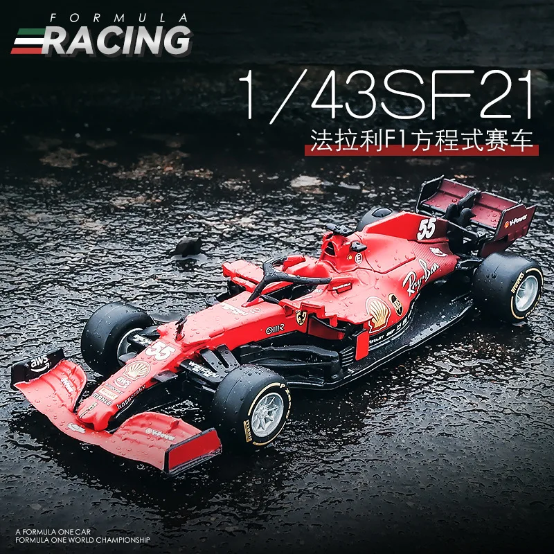 

1:43 2021 F1 Mercedes AMG красный бык Феррари Sf70 RB16 формула гоночный сплав литье под давлением модель автомобиля миниатюрные Мальчики детские игрушки
