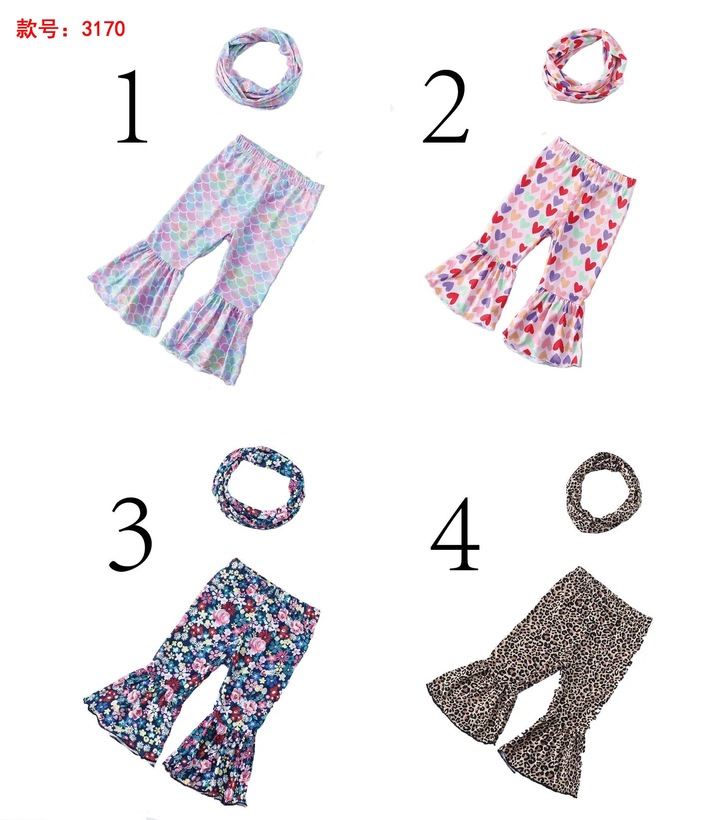 

New Spring and Autumn Infants Leggings Four-color Printing Sweet Tail Girls Pants