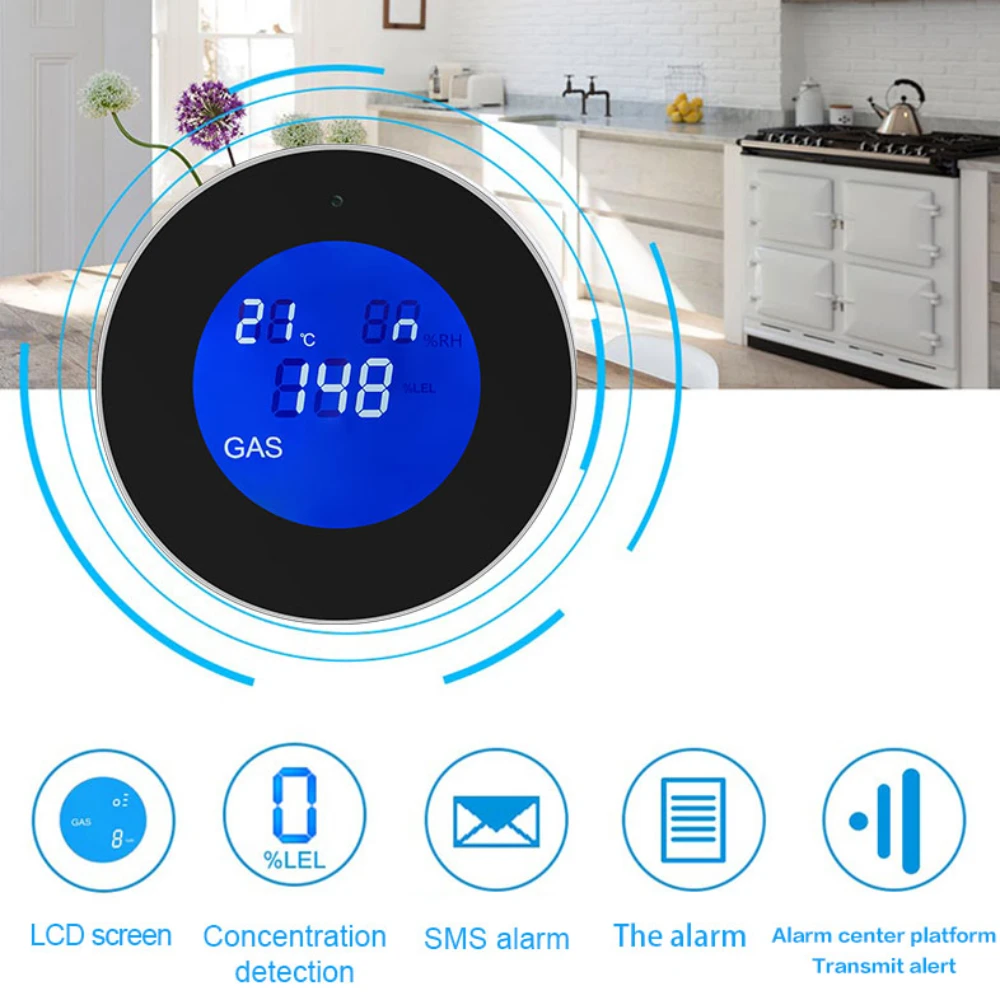 Детектор газа YUPA Wifi датчик утечки горючего природного SmartLife Tuya управление через