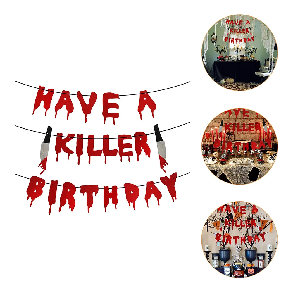 

1 Set Have A Killer Birthday Bunting Party Supplies Horror Banner