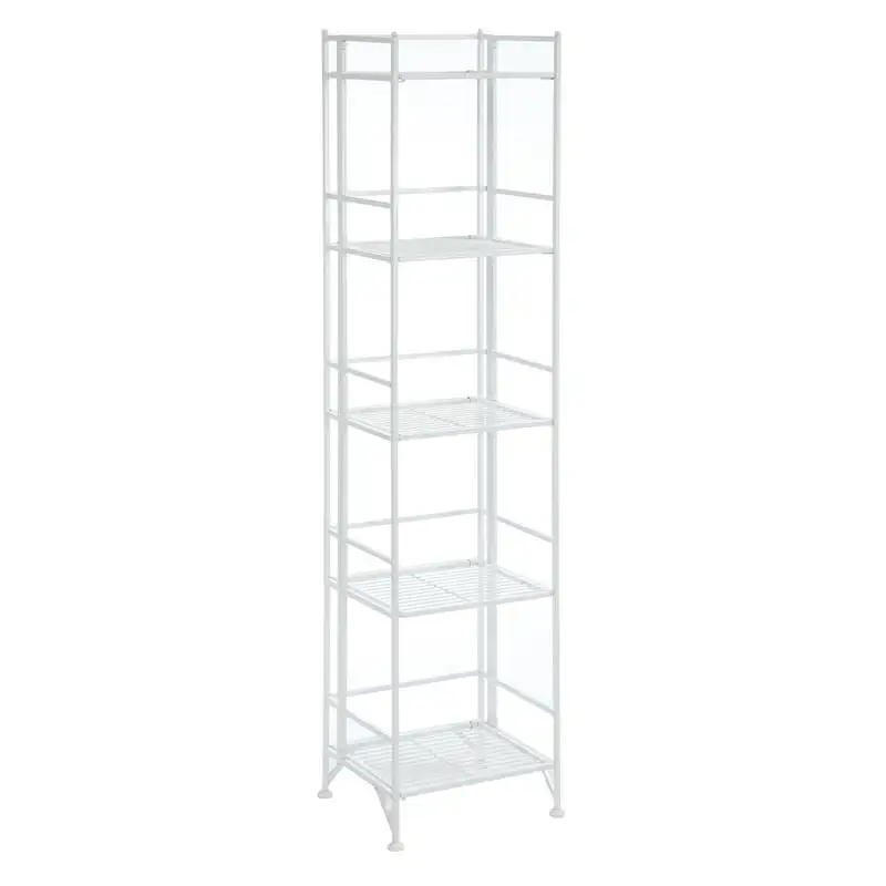

Storage 5 Tier Folding Metal Shelf, White