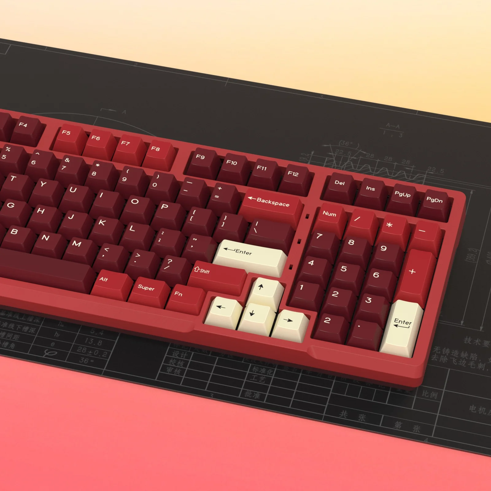 KBDiy 176 колпачков для клавиш Double Shot PBT GMK Jamon колпачок пользовательский Вишневый