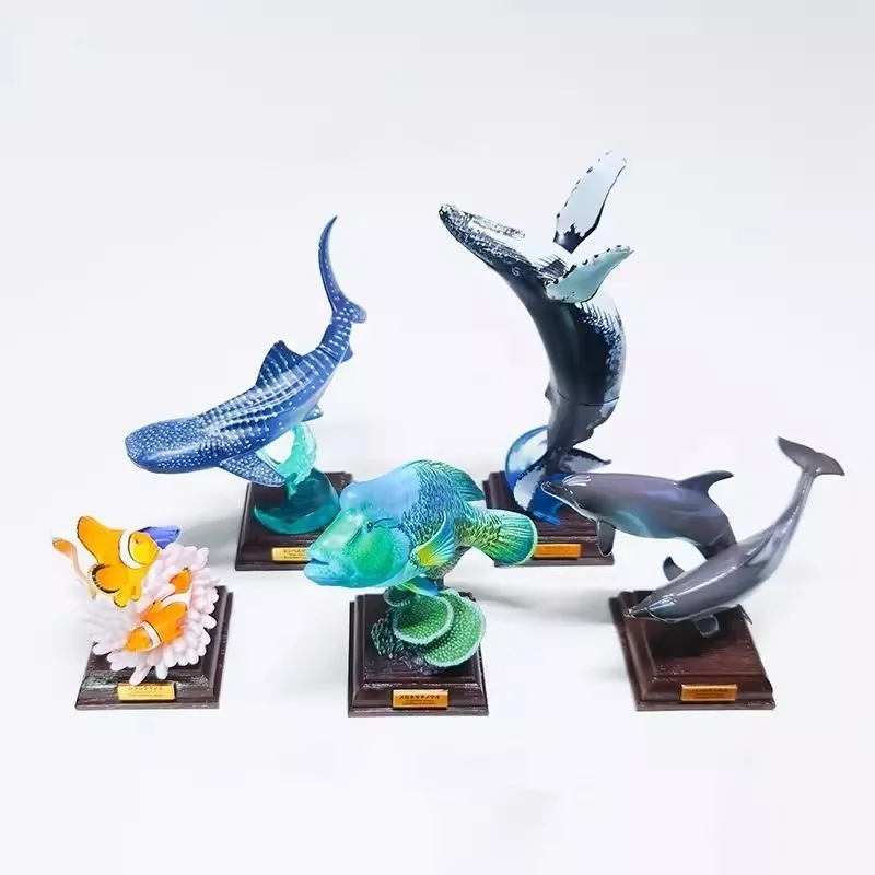 NATURE TECHNI COLOR Морской организм Серия Gashapon Игрушки Дельфины Горбатые Киты Акулы
