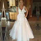 ТРАПЕЦИЕВИДНОЕ свадебное платье ZJ9149, платье невесты на бретелях-спагетти 2020, длинное свадебное платье в пол с открытой спиной в стиле бохо для принцессы, 2021