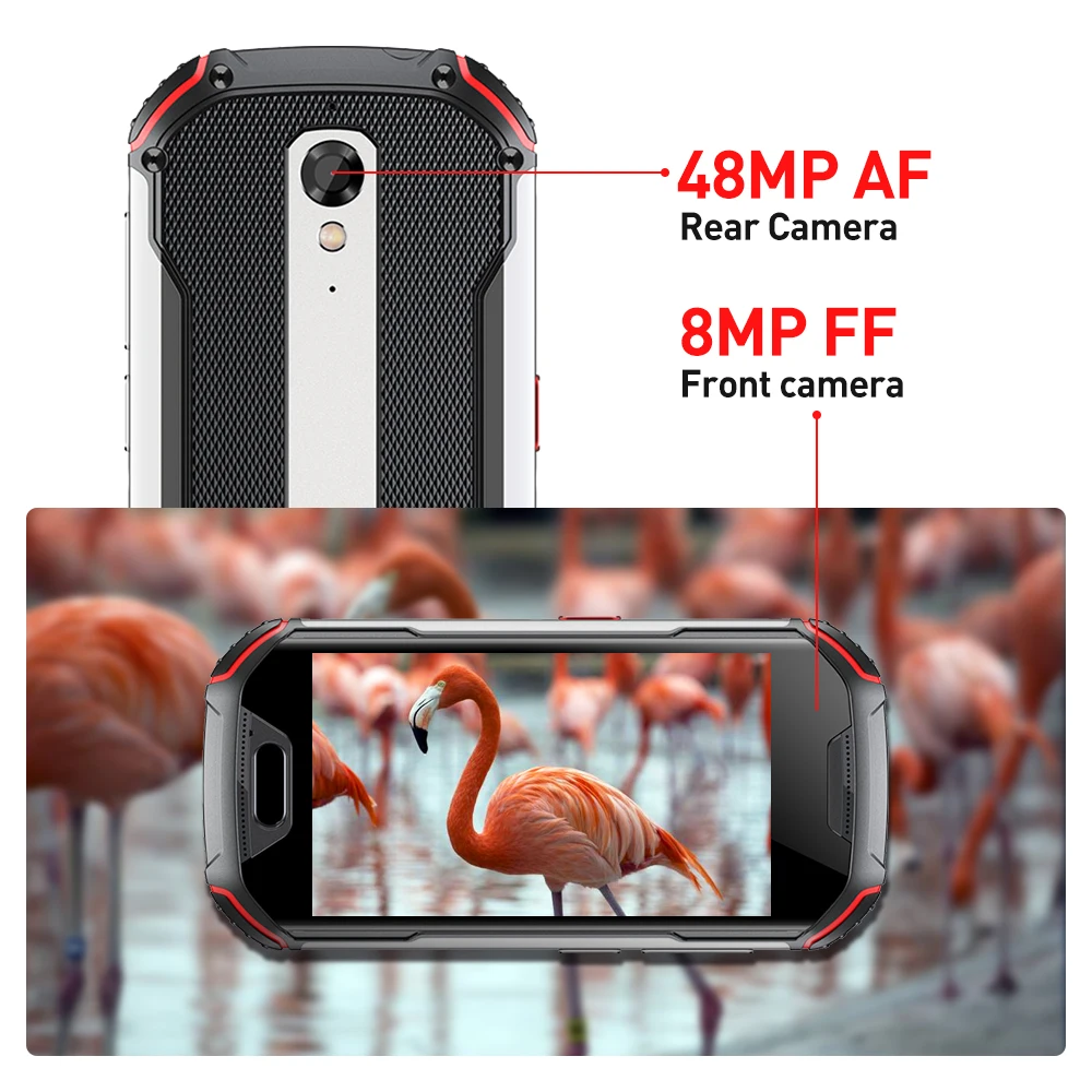 Unihertz Atom L Android 11 Rugged Smartphone 6GB+128GB Helio P60 Mobile Phone 48MP Rear Camera Unlocked Cellphones 4300mAh NFC